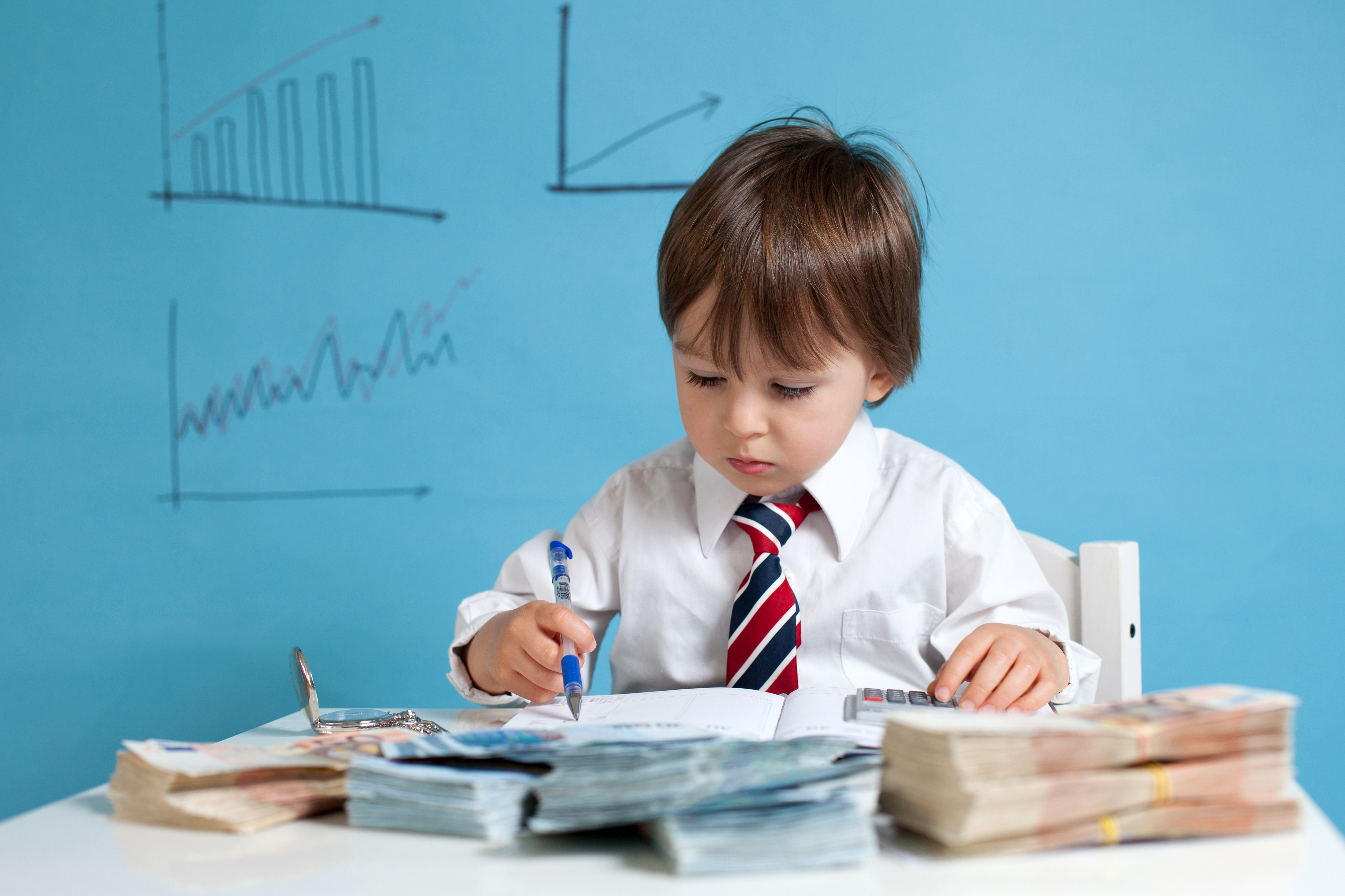 kid accountant working