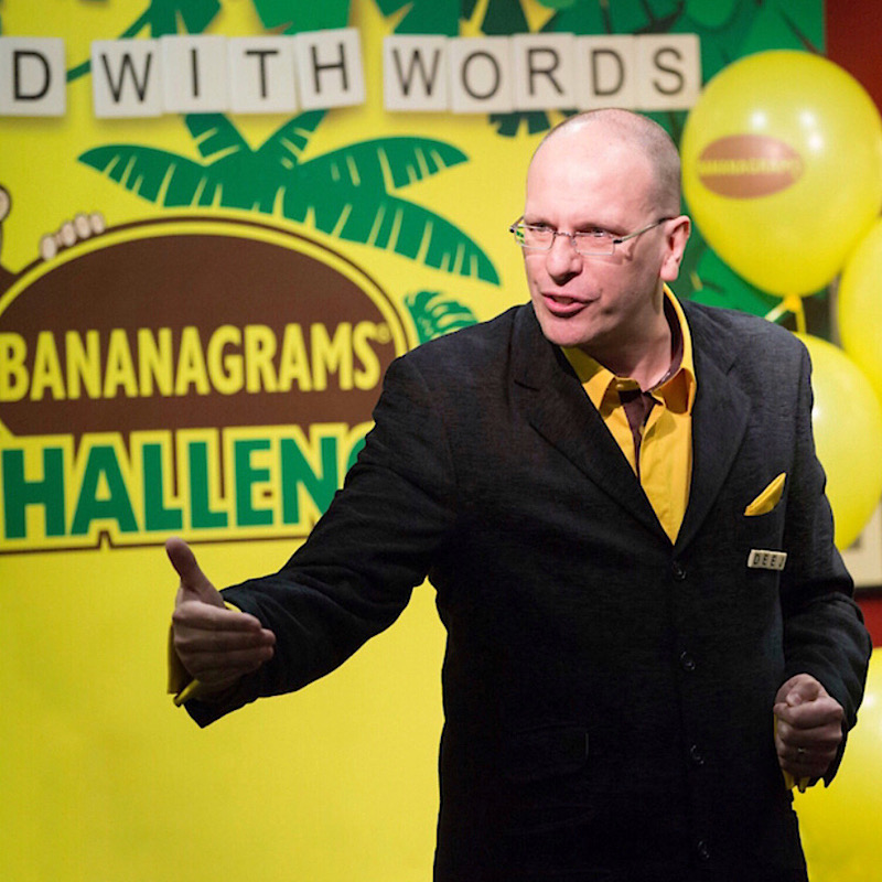 Deej Johnson with Bananagrams